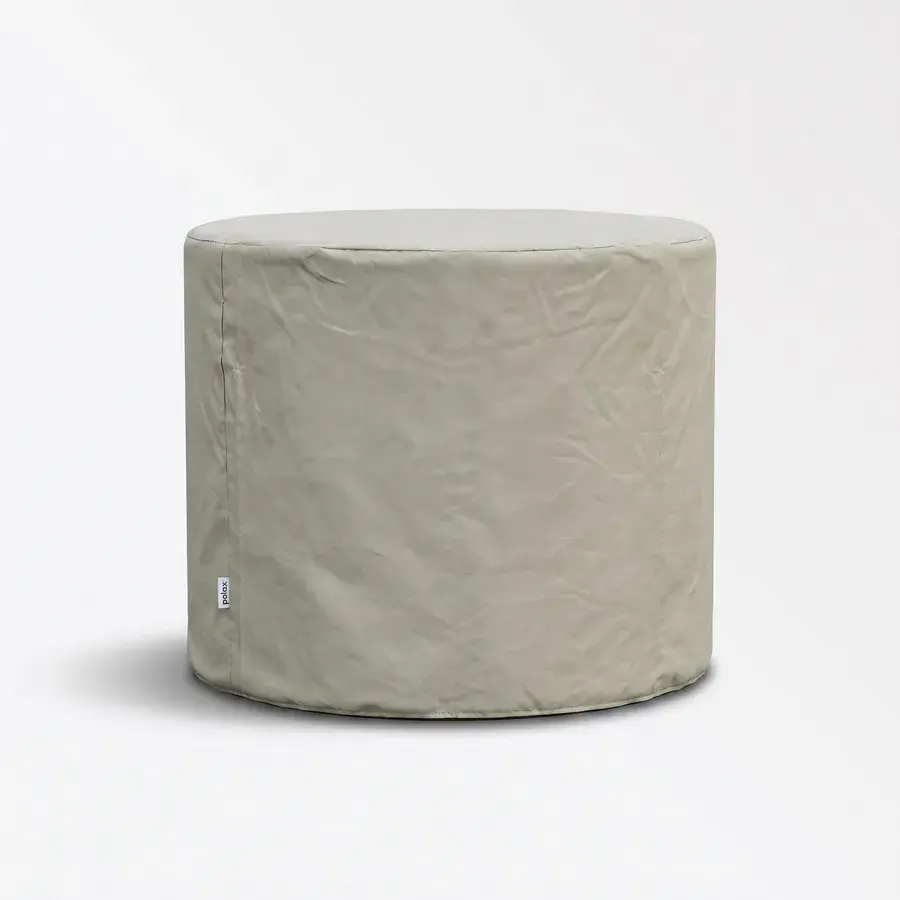 Beige stofcover til isbad fra Polax, set fra siden
